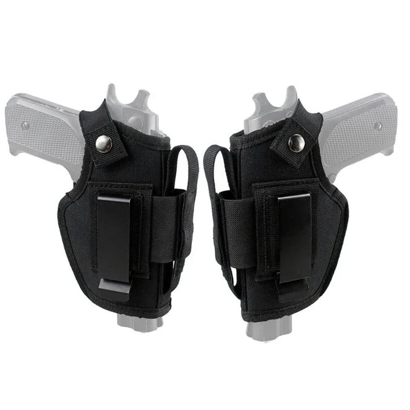 Tactical Universal Gun Holster - Left/Right Hand Waist Concealed Carry for Glock 17/19, Beretta M9, 1911, P226, 9mm Mag Pouch