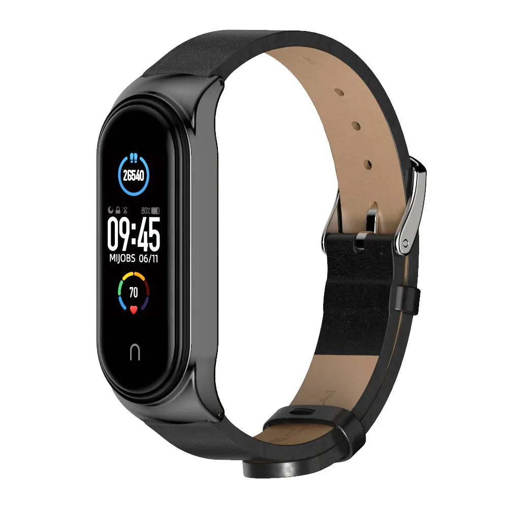 Leather Strap for Xiaomi Mi Band - Stylish Replacement Wristband for Mi Band 10/9/8/7/6/5 Mijobs Design