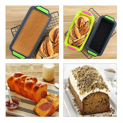 FAIS DU Rectangular Silicone Bread Pan — Non-Stick Toast & Cake Mold, Long Square Bakeware Tray