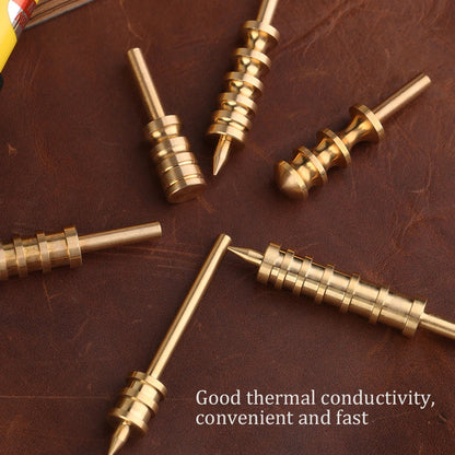 LMDZ Leather Burnisher – Pointed & Flat Tip Edge Tool for Slicking & Burnishing Brass Leathercraft