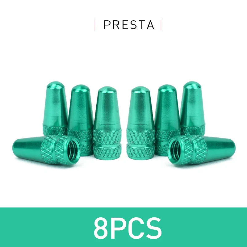 4/8PCS Aluminum Alloy Bicycle Tire Valve Caps – Dustproof Presta Valve Protectors for MTB & Road Bikes