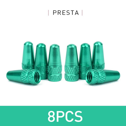 4/8PCS Aluminum Alloy Bicycle Tire Valve Caps – Dustproof Presta Valve Protectors for MTB & Road Bikes