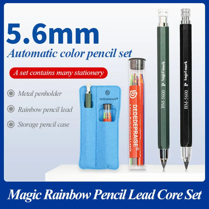 5.6mm Mechanical Pencils & Charcoal Graphite Lead – Soft, Medium & Hard HB to 14B Sketch Drawing Core