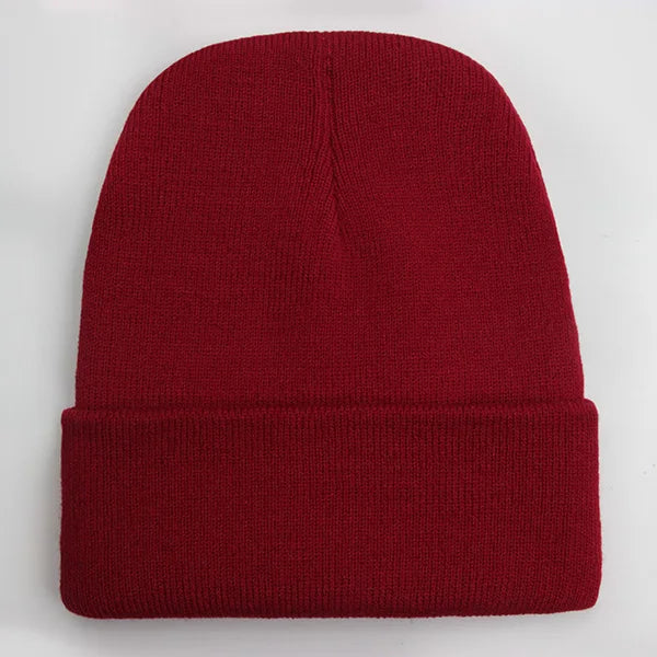 Solid Unisex Beanie – Soft Warm Wool Blend Knitted Cap for Men and Women, Autumn Winter Skullcap, Ski Hat, 24 Colors