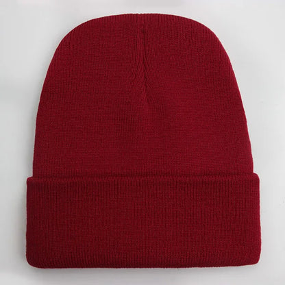 Solid Unisex Beanie – Soft Warm Wool Blend Knitted Cap for Men and Women, Autumn Winter Skullcap, Ski Hat, 24 Colors