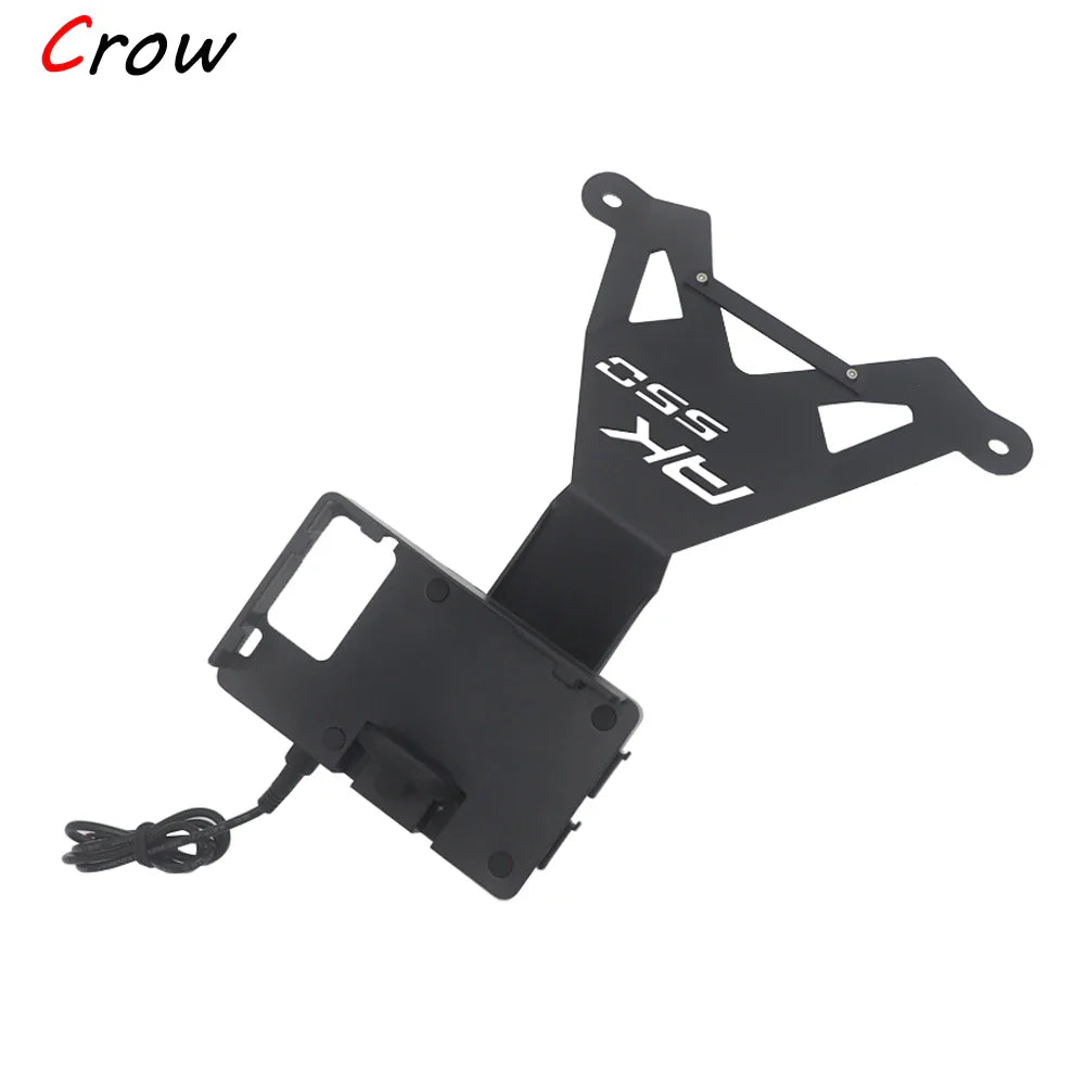 Motorcycle Front Mid Navigation Bracket GPS Phone Mount with Charging – Compatible with KYMCO AK550 AK 550 Accessories, Durable Travel Holder