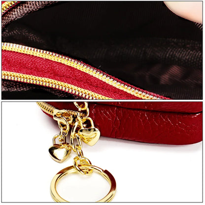 Senorita Genuine Leather Women’s Coin Purse – Double Zipper Small Wallet