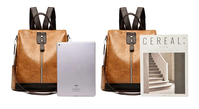 Fashion Anti-Theft Women's Backpack - High-Quality PU Leather, Large Capacity, Travel Shoulder Handbag