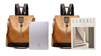 Fashion Anti-Theft Women's Backpack - High-Quality PU Leather, Large Capacity, Travel Shoulder Handbag