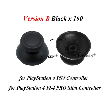IVYUEEN 100PCS Black Analog Stick Caps – Thumb Grip Covers for PS5, PS4, PS3 & Xbox Controllers