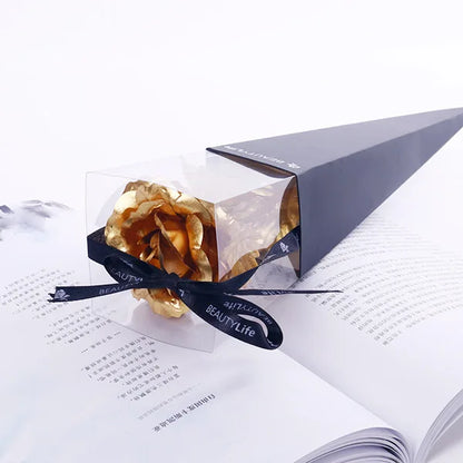 24K Foil Plated Rose Gold Rose — Valentine’s Day & Wedding Forever Love Decorative Gift