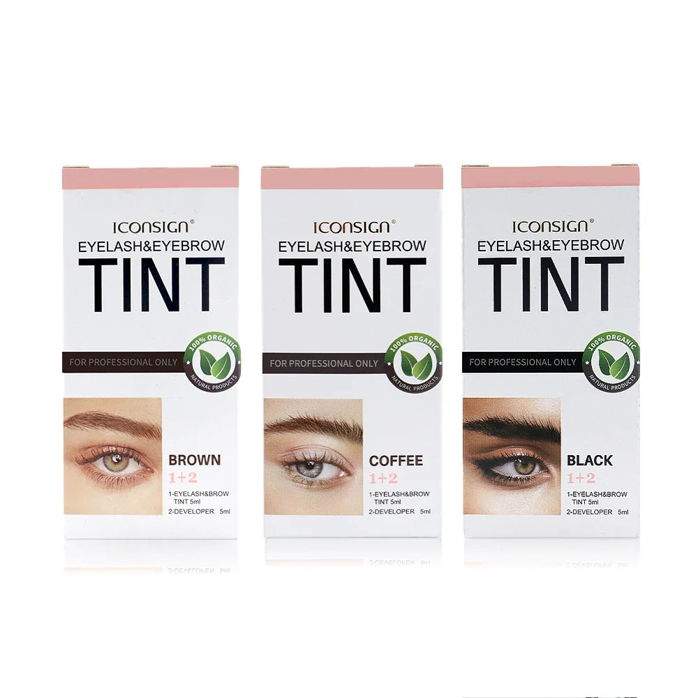 ICONSIGN Eyelash & Eyebrow Dye Tint Kit – Brow Enhancer, Mascara Lift & Tattoo Makeup Tools