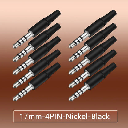 10pcs White & Black 3.5mm Stereo Headset Plug Adapter 3/4 Poles Audio Jack Connector for iPhone 2.5mm
