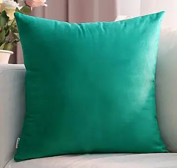 Solid Velvet Pillowcase – Red, Yellow, Blue, & Green Cushion for Sofa, Car, Living Room Home Decor, 45x45cm