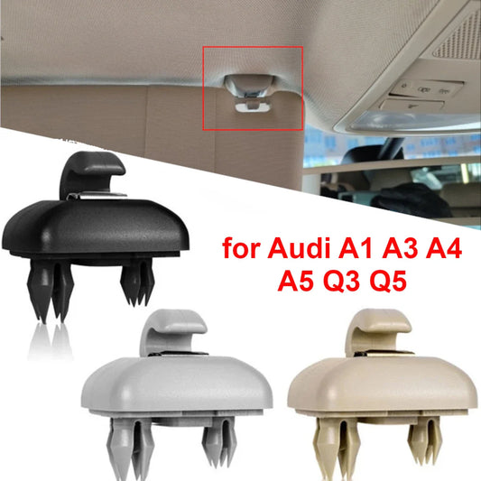 Audi Interior Sun Visor Hook Clip Replacement – 8E0857562A / 8U0857562 for A1 A3 A4 A5 A7 Q3 Q5 S4 S5 (Grey/Black/Beige)