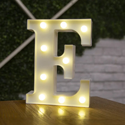 Alphabet & Number LED Lamp Night Light – Warm Battery-Powered Luminous Letter Light for Home, Wedding, Birthday & Party Decoration