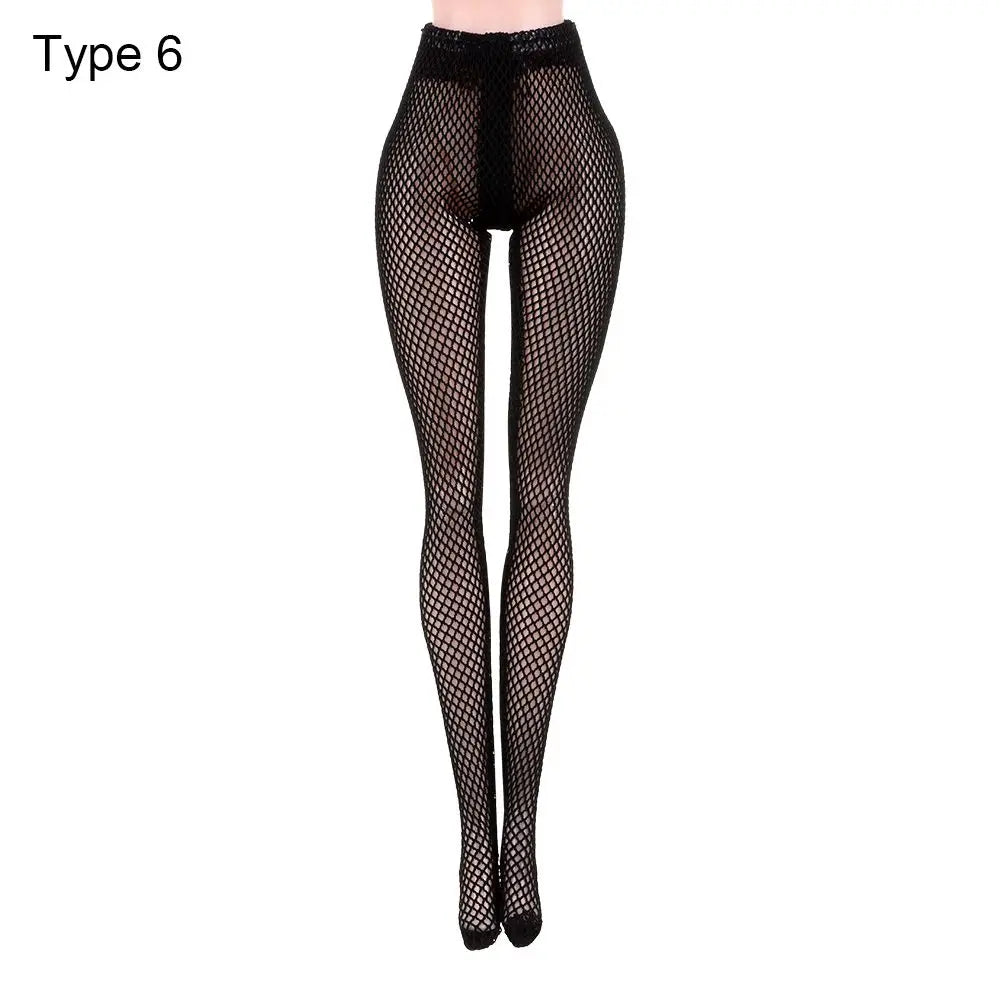 20 Styles 1/6 Doll Mini Fishnet Tights – Silk Stockings, Elastic Leggings, Panty Hose & Socks for 30cm Dolls