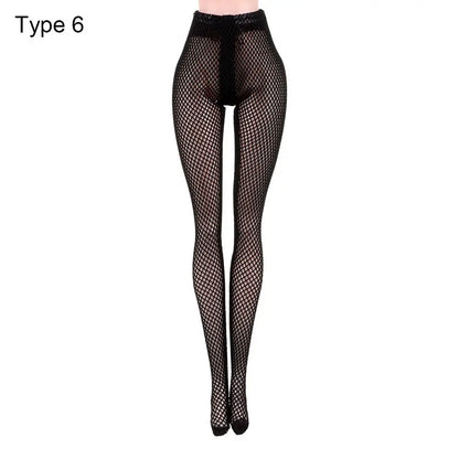 20 Styles 1/6 Doll Mini Fishnet Tights – Silk Stockings, Elastic Leggings, Panty Hose & Socks for 30cm Dolls