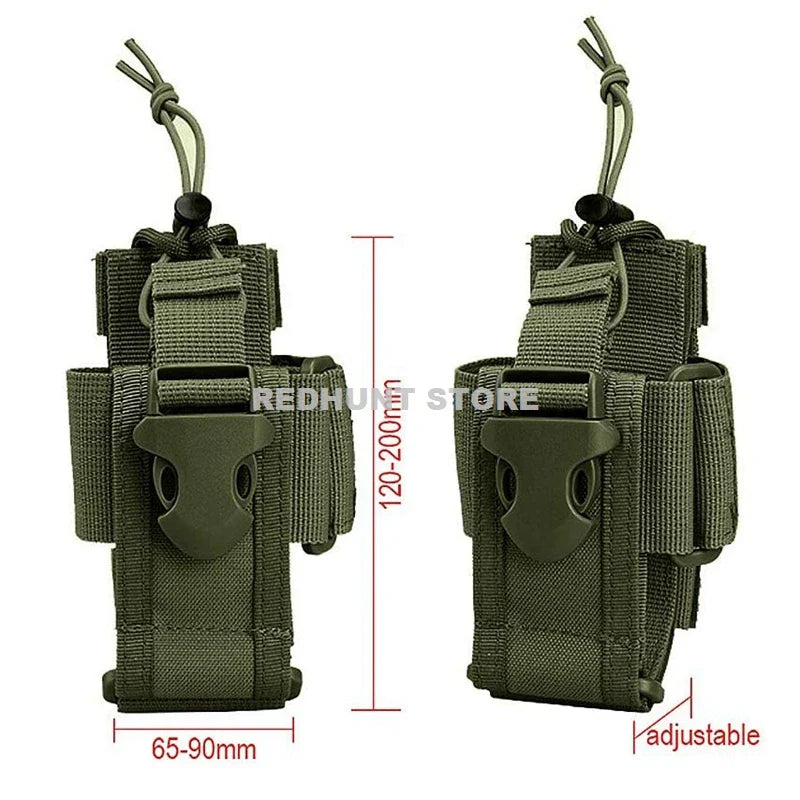 Adjustable Tactical Radio Holder Bag: Molle Two Way Radio Holster Pouch - Nylon Duty Military Storage Case for Walkie Talkie