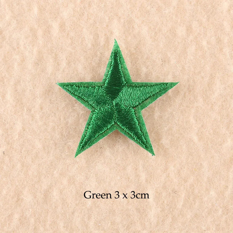 Stars Embroidered Iron-On Patches – Gold, Silver & Colorful Appliqué Stickers for Clothing, Jackets, Bags & DIY Craft Decoration