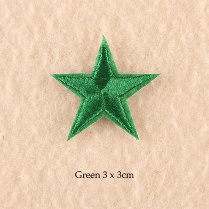Stars Embroidered Iron-On Patches – Gold, Silver & Colorful Appliqué Stickers for Clothing, Jackets, Bags & DIY Craft Decoration