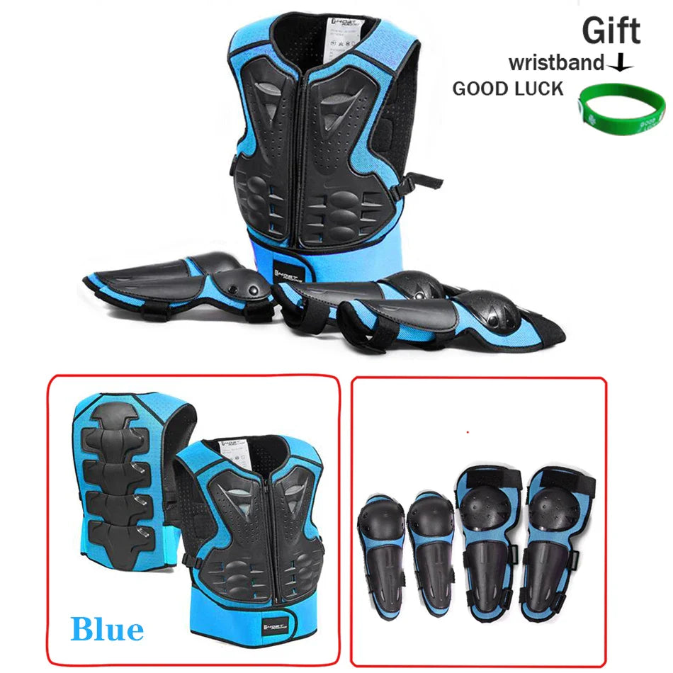 Full Body Protective Armor for Kids & Youth – Motocross, Skating Vest with Chest, Spine, Knee & Elbow Guards (0.8-1.6m)