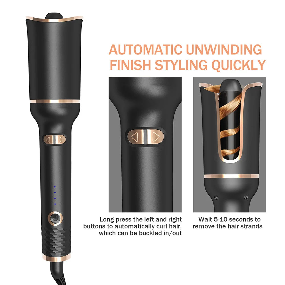 Automatic Hair Curler | Ceramic Rotating Air Curling Iron | Air Spin Wand Styler Curl Machine for Magic Curls