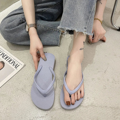 Women's Summer Flat Flip Flops - Comfortable Indoor Home Slippers in Multiple Colors