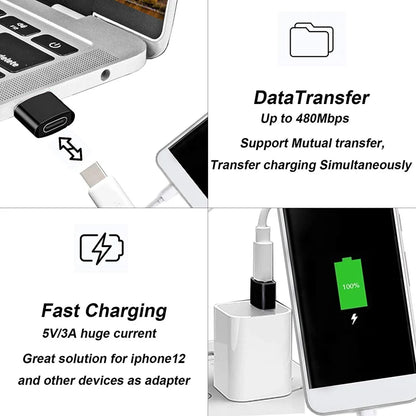 USB 3.0 to USB-C 3.1 Adapter – Mini Hi-Speed Type-C Female to USB-A Male Converter for Fast Charging & Data Sync OTG