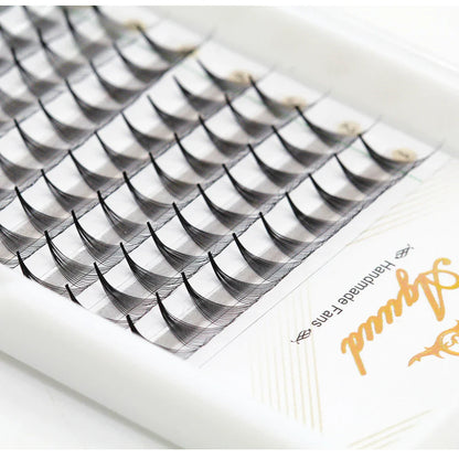 AGUUD 10-Tray Premade Volume Lashes – Super Fans with Needle Stem & Narrow Base for Eyelash Extensions