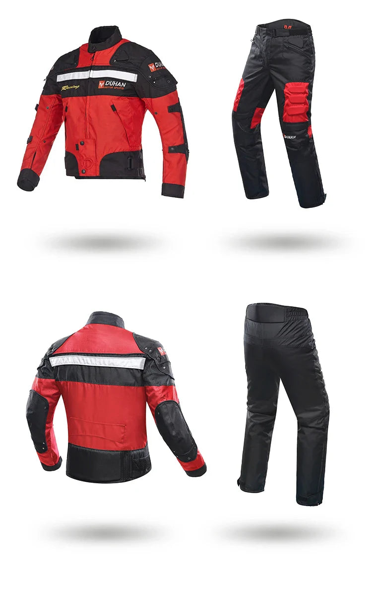 DUHAN Windproof Motocross Jacket & Pants for Men – Wear-Resistant Motorcycle Gear with Body Armor, Winter Moto Clothing