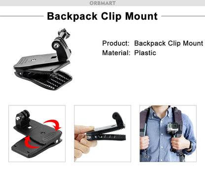 ORBMART GoPro Accessories Set Compatible with Hero 4–13 Black, Mounts for DJI, Insta360, SJCam Action Cameras