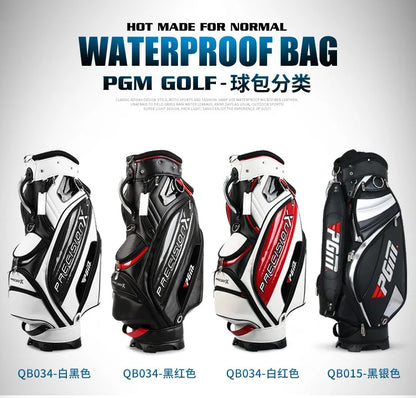 PGM Men's Golf Bag QB034 – PU Waterproof Large Capacity Standard Bag for 14 Golf Clubs