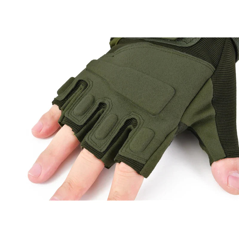 Outdoor Tactical Gloves - Half Finger Mittens for Men, Women, and Kids, Sports Gym Fitness, Motorcycle Riding, Cycling Fingerless Gloves
