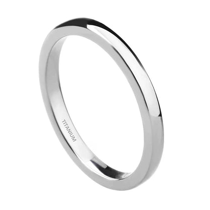 TIGRADE Titanium Wedding Band Rings - 2/4/6/8mm Polished Classic Engagement Rings for Men & Women in Black & Silver