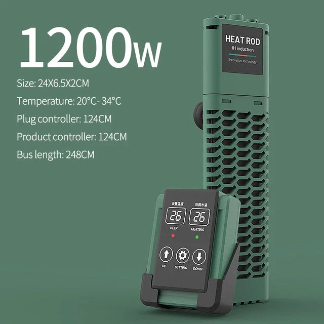 New Aquarium Submersible Heater – LCD Display, Adjustable Water Heating Rod, Auto Constant Temperature