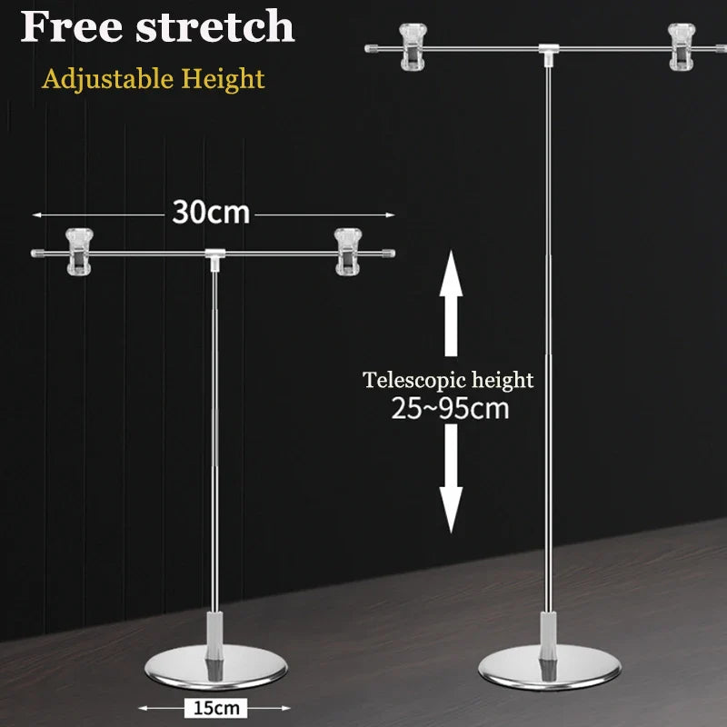 Adjustable T-Shape Photography Backdrop Stand – Background Frame Support System with Clamps for Video Studio