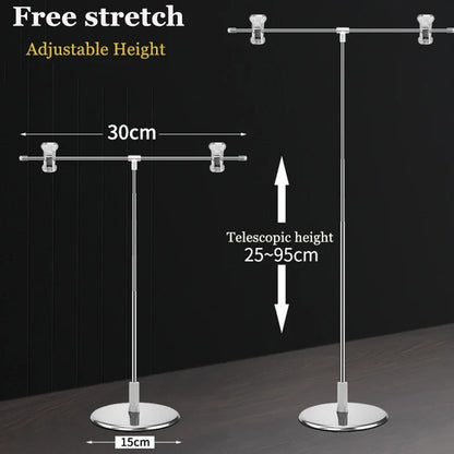 Adjustable T-Shape Photography Backdrop Stand – Background Frame Support System with Clamps for Video Studio