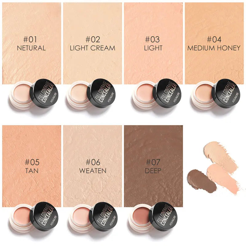 FOCALLURE Full Coverage Concealer Cream – Waterproof, Long-Lasting, Oil-Control & Lightweight Moisturizing Foundation Makeup