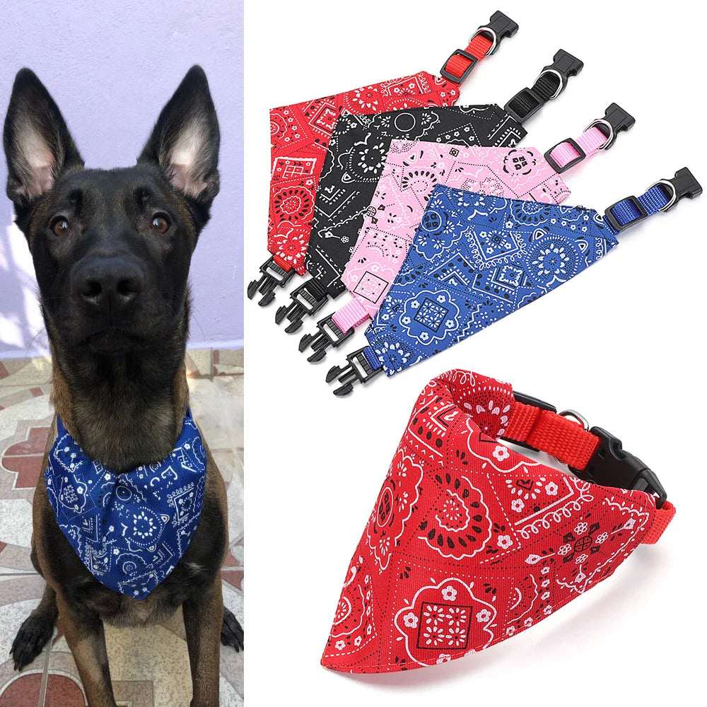 Adjustable Pet Bandana Collar – Washable Triangular Scarf Bib for Dogs & Cats, Birthday Party Dress-Up Neck Decor