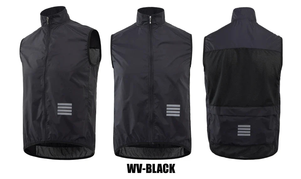 KEMALOCE 2023 Cycling Vest - Navy Blue Windproof Sleeveless Bicycle Gilet, Lightweight MTB Sports Wind Vest for Men