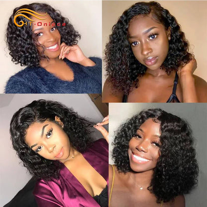 Kinky Curly Human Hair Bundles with Closure – Short Indian Hair Bundles with Circular Closure