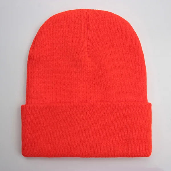 Solid Unisex Beanie – Soft Warm Wool Blend Knitted Cap for Men and Women, Autumn Winter Skullcap, Ski Hat, 24 Colors