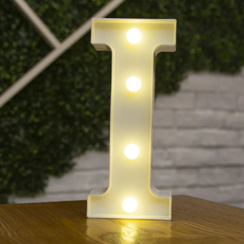 Alphabet & Number LED Lamp Night Light – Warm Battery-Powered Luminous Letter Light for Home, Wedding, Birthday & Party Decoration