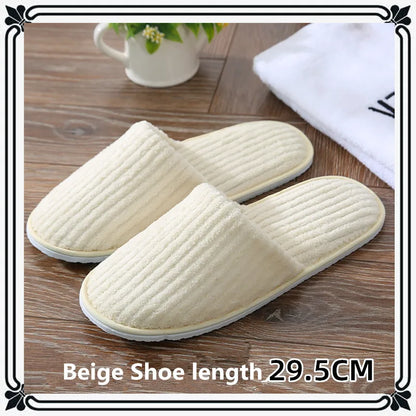 5 Pairs Mix Color Disposable Hotel Slippers – Cotton Non-Slip Slides for Men & Women Home, Travel, SPA & Hospitality Use