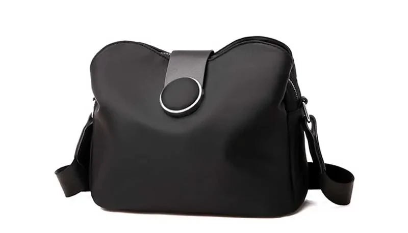 Vintage Waterproof Nylon Shoulder Bag for Women – Simple Crossbody Messenger Bag for Daily Use & Travel