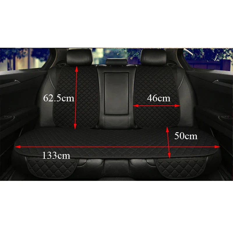 Universal Linen Car Seat Cover Protector Set – Breathable Flax Summer Cushion Pad for Front & Rear Seats Sedan, SUV & Pickup Interior Accessories