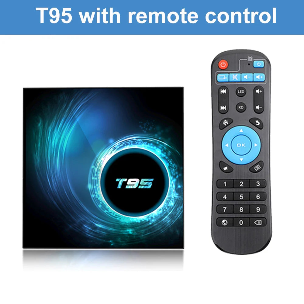 Smart TV Box T95 Plus 2025 — 6K HD Android 14, Allwinner H616, 4GB RAM, 64/128GB Storage, Dual WiFi Media Player