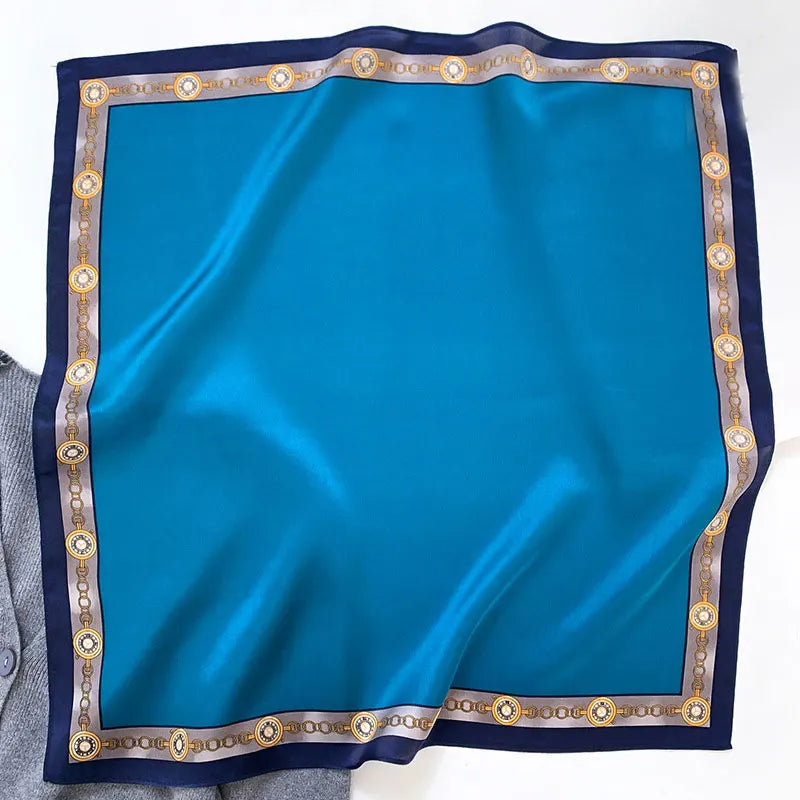 New 2024 Pashmina Scarf – 100% Mulberry Silk Small Shawl, Summer Beach Poncho, Women’s Hijab, Bandana & Kerchief 53x53cm