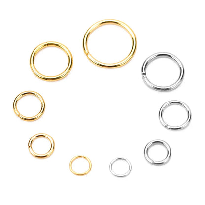100pcs Stainless Steel Open Jump Rings Set | Never Fade | 4/5/6/8/10mm Split Rings Connectors | Necklace & Bracelet Jewelry Accessories